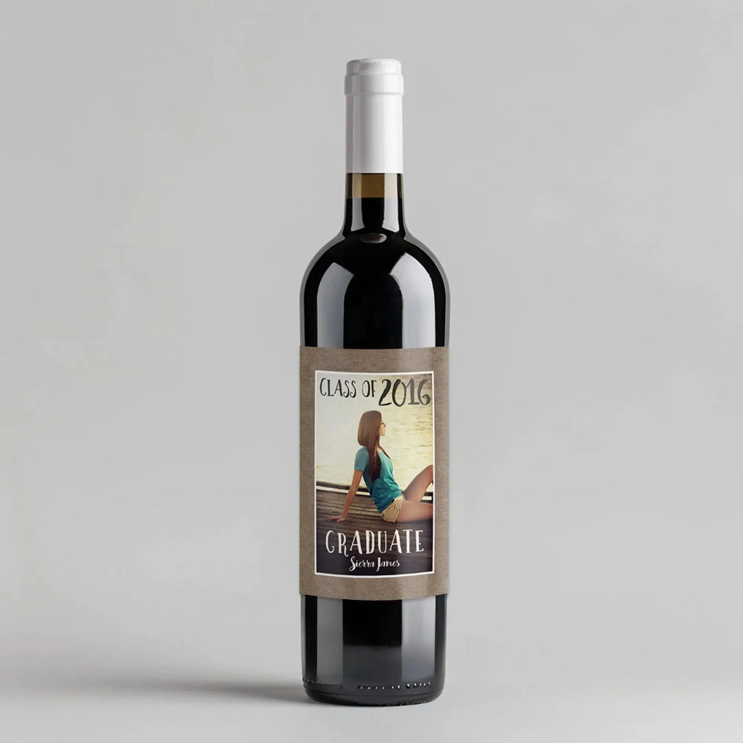 Kraft Paper Graduation Wine Label - iCustomLabel