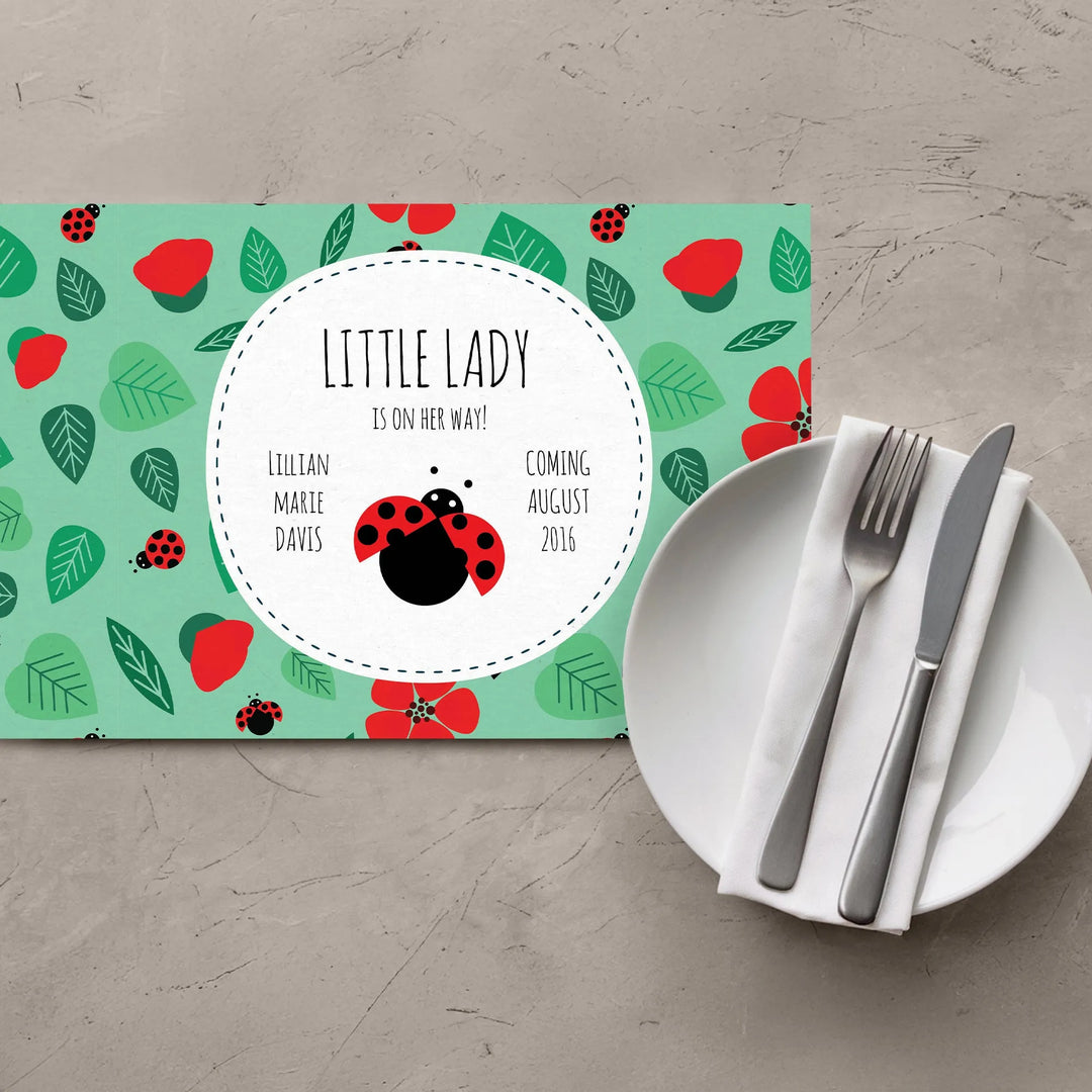 Lady Bug Baby Shower Placemats - iCustomLabel