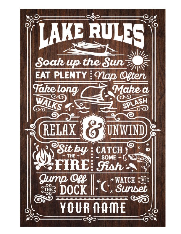 Lake Rules Metal Sign