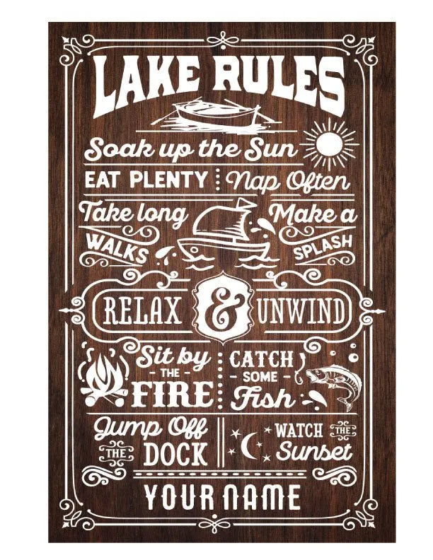Lake Rules Metal Sign - iCustomLabel