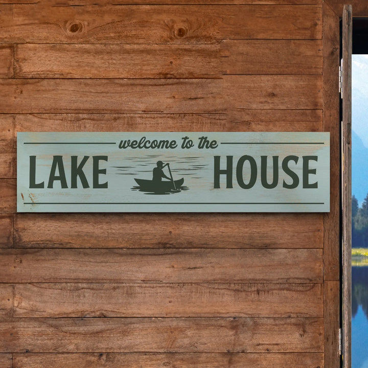 Lake Welcome Metal Sign - iCustomLabel