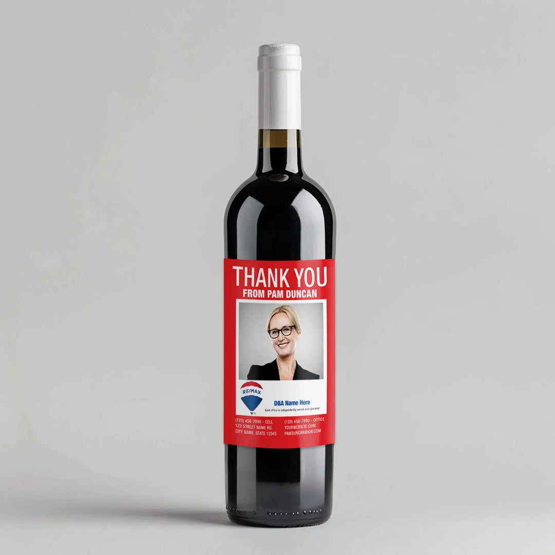 Large Photo Remax Wine Label - iCustomLabel