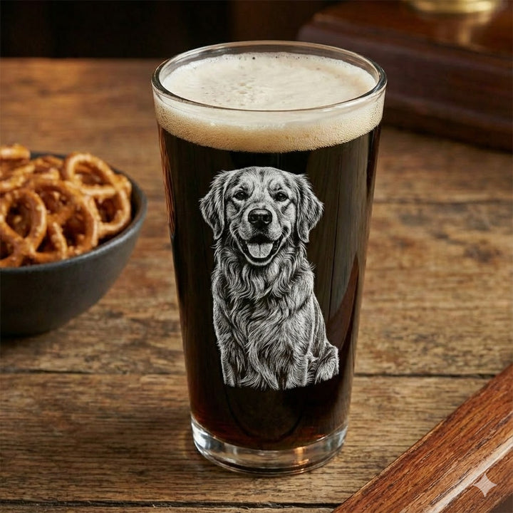 Laser Etched Pet Portrait Pint Glass