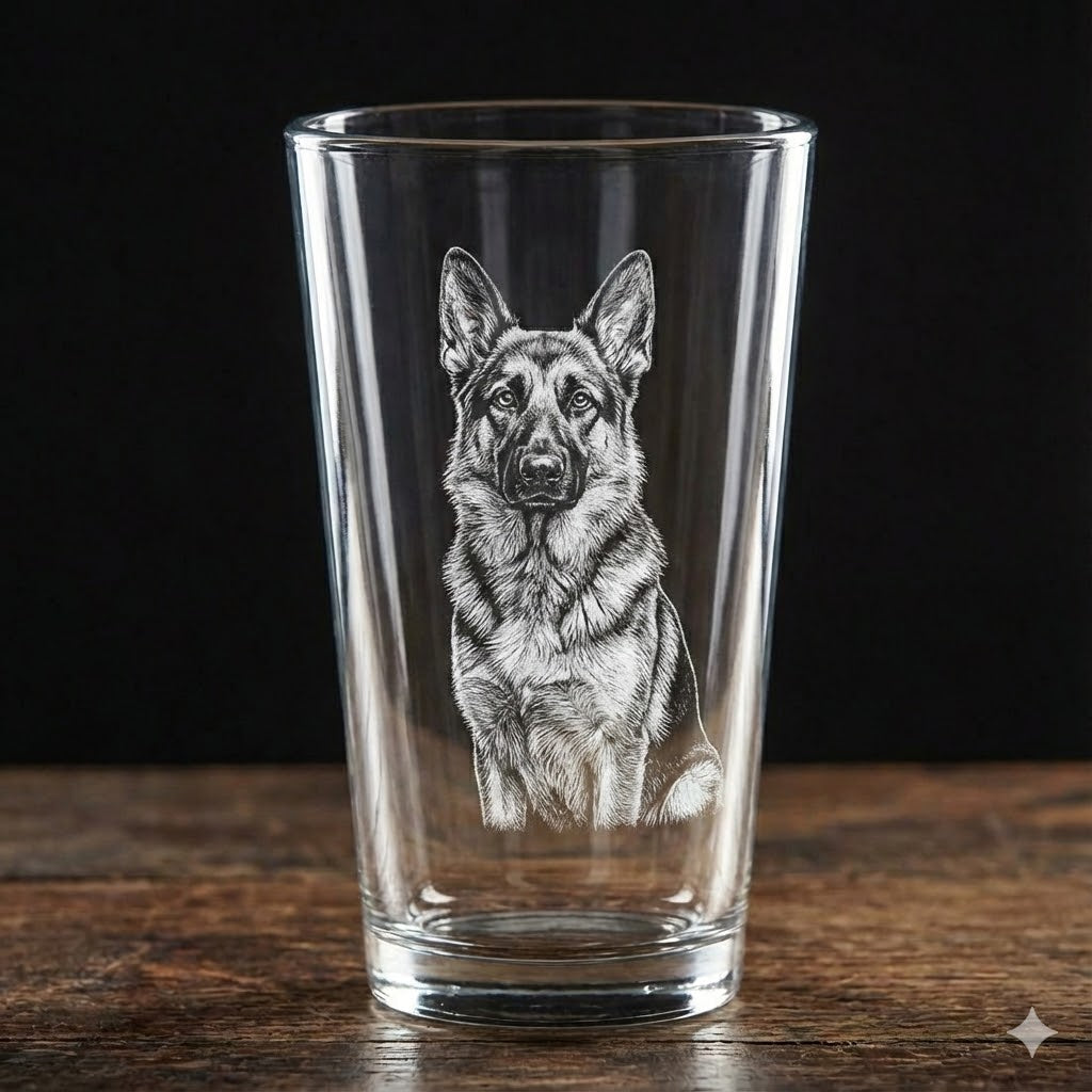 Laser Etched Pet Portrait Pint Glass