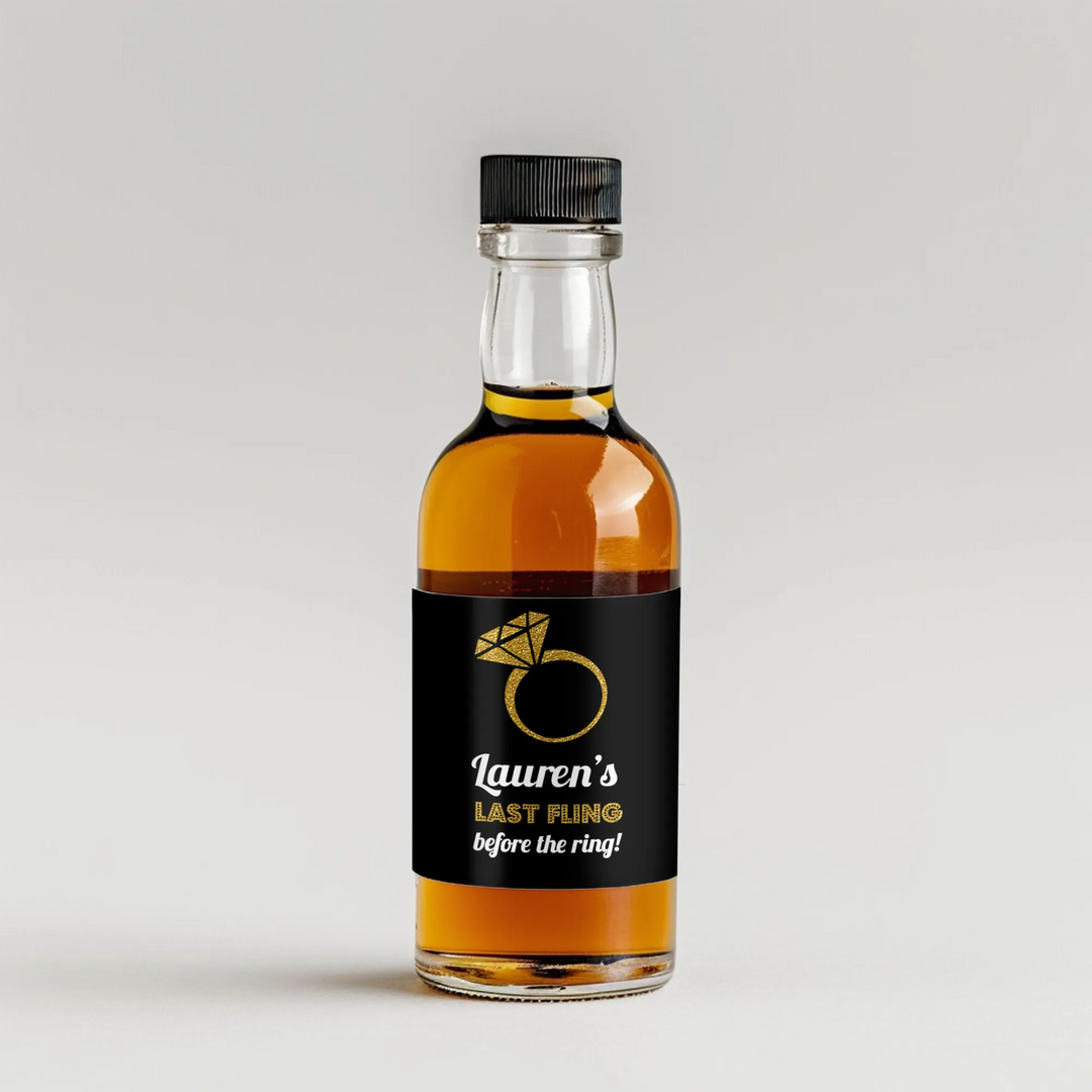 Last Fling Bachelorette Mini Liquor Label - iCustomLabel