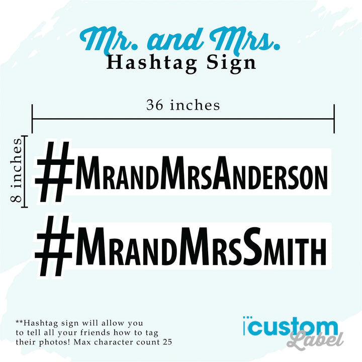 Last Name Hashtag Wood Sign