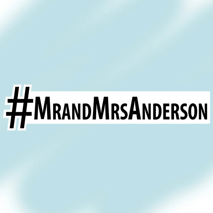 Last Name Hashtag Wood Sign