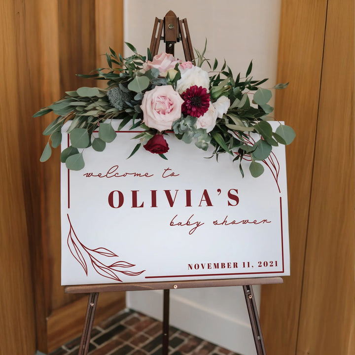 Leaf Baby Shower Sign - iCustomLabel