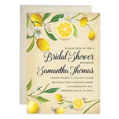 Lemon Bridal Shower Invitations - iCustomLabel