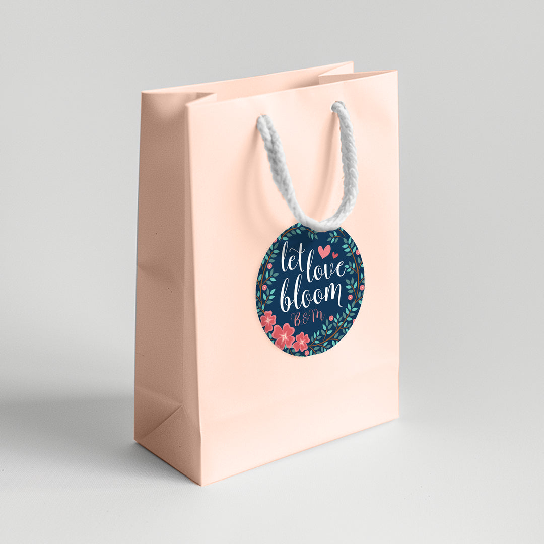 Let Love Bloom Wedding Favor Labels - iCustomLabel