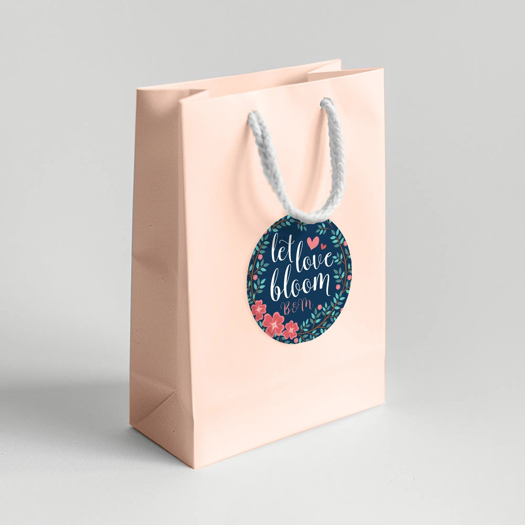 Let Love Bloom Wedding Favor Labels - iCustomLabel