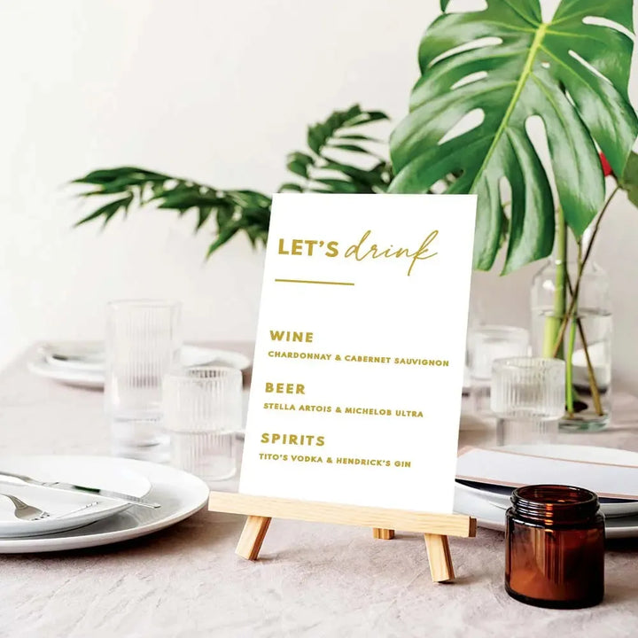 Let's Drink Wedding Bar Sign - iCustomLabel