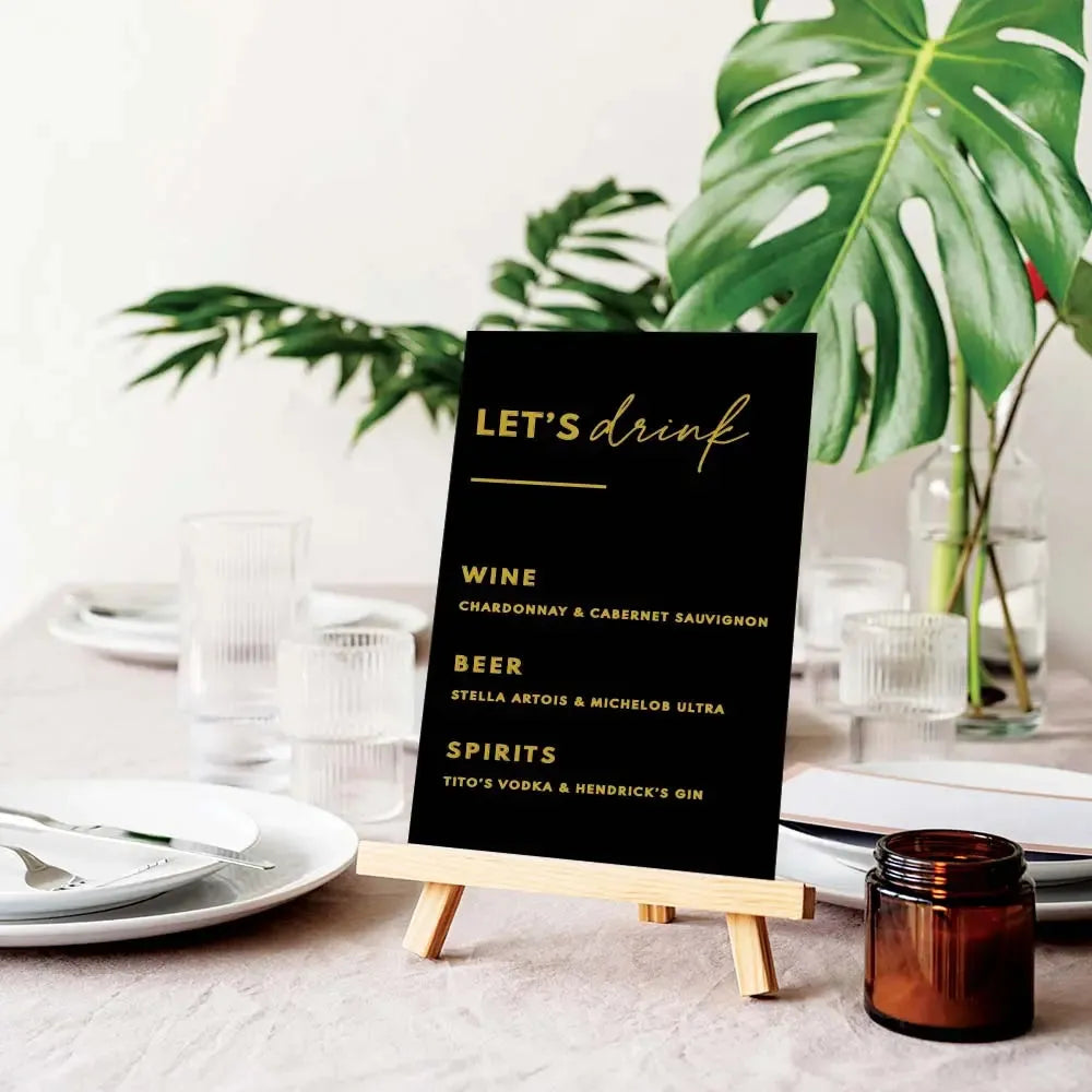 Let's Drink Wedding Bar Sign - iCustomLabel