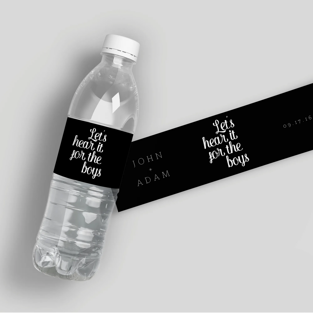 Let's Hear It For The Boys Water Bottle Labels - iCustomLabel