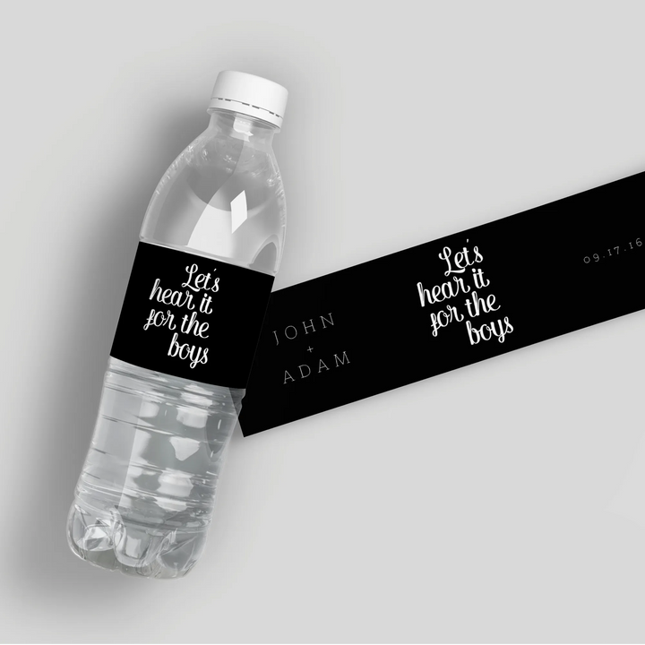 Let's Hear It For The Boys Water Bottle Labels - iCustomLabel