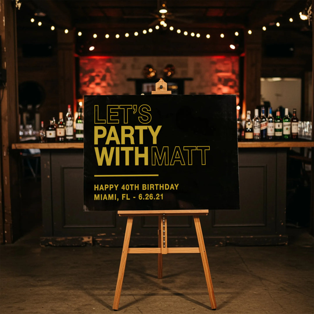 Let's Party Birthday Sign - iCustomLabel