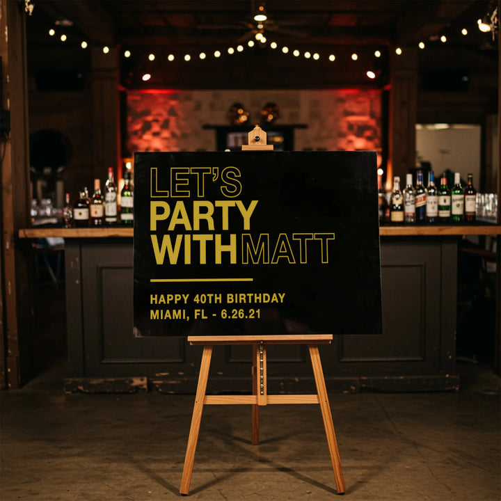 Let's Party Birthday Sign - iCustomLabel