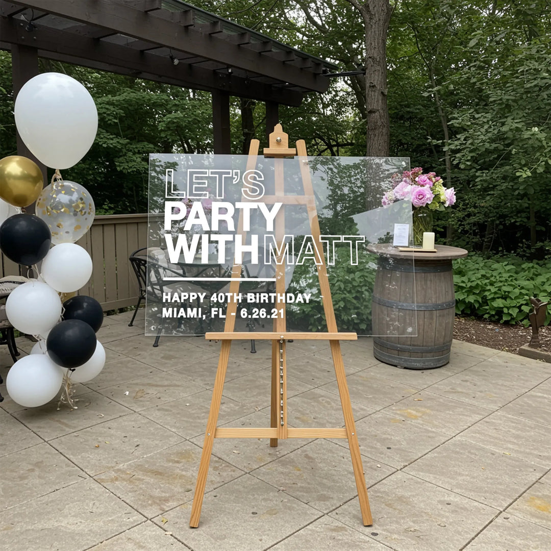 Let's Party Birthday Sign - iCustomLabel