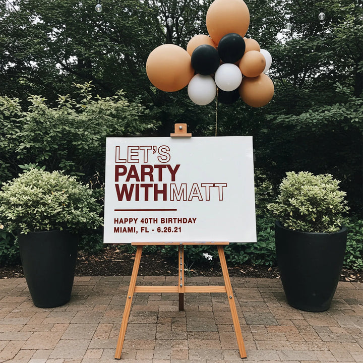 Let's Party Birthday Sign - iCustomLabel