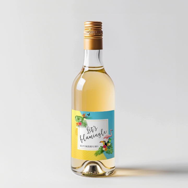 Flamingle Bachelorette Mine Wine Label
