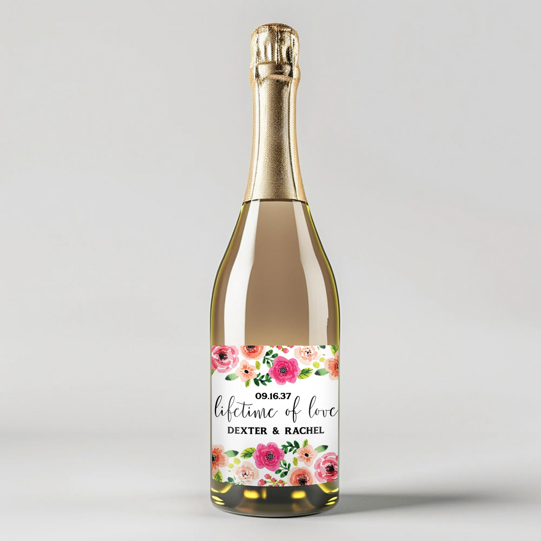 Lifetime Love Champagne Label - iCustomLabel