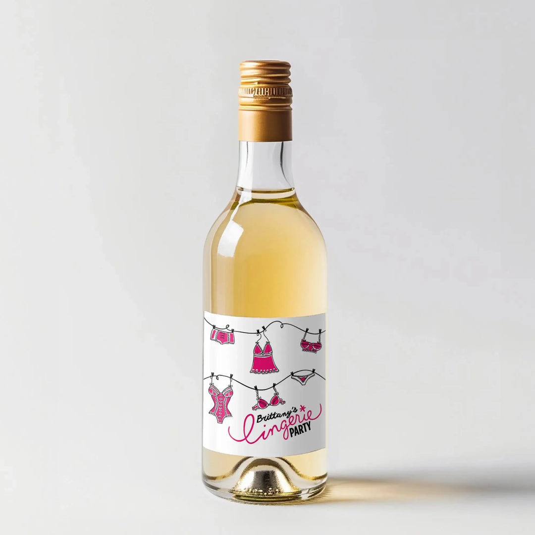 Lingerie Party Bachelorette Mini Wine Label - iCustomLabel