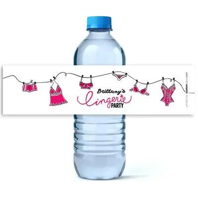 Lingerie Party Bachelorette Water Bottle Labels - iCustomLabel