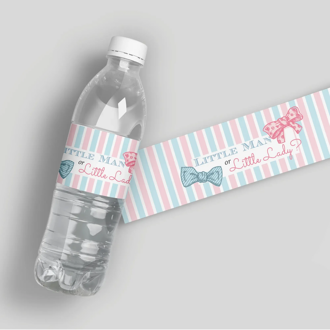 Little Man Little Lady Water Bottle Labels - iCustomLabel