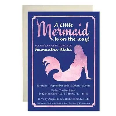 Little Mermaid Baby Shower Invitations - iCustomLabel