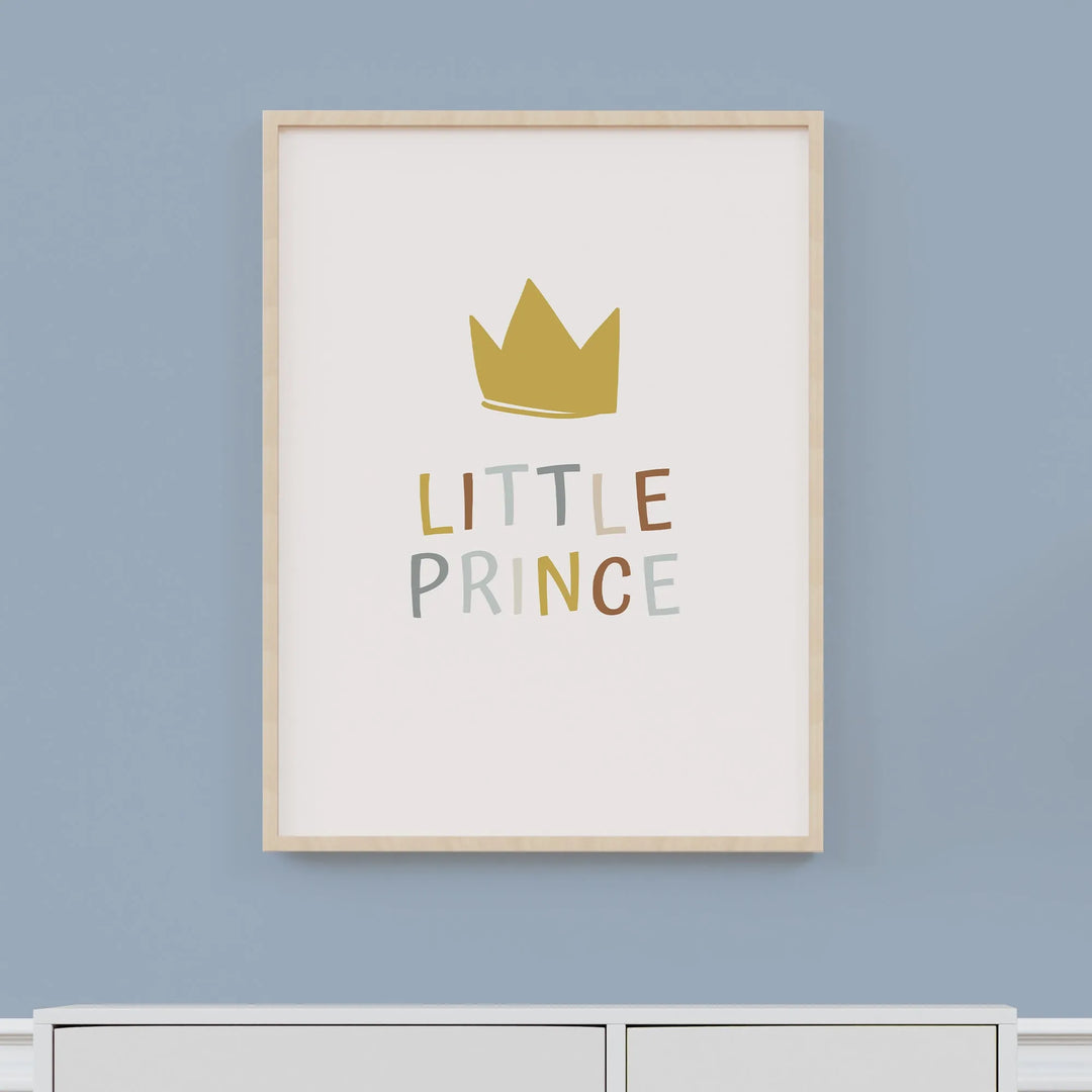 Little Prince Nursery Poster – Playful Kids Room Wall Art with Crown Design - iCustomLabel