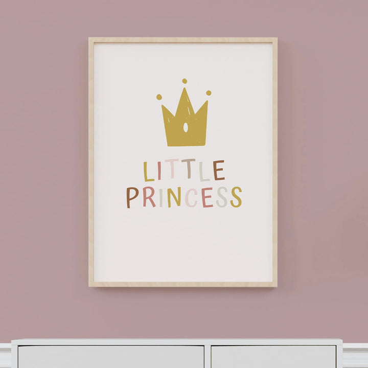 Little Princess Nursery Poster – Playful Kids Room Wall Art with Crown Design - iCustomLabel