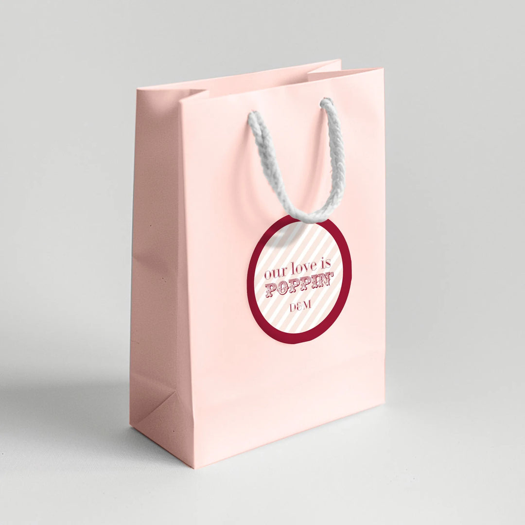 Love is Poppin Wedding Favor Labels - iCustomLabel