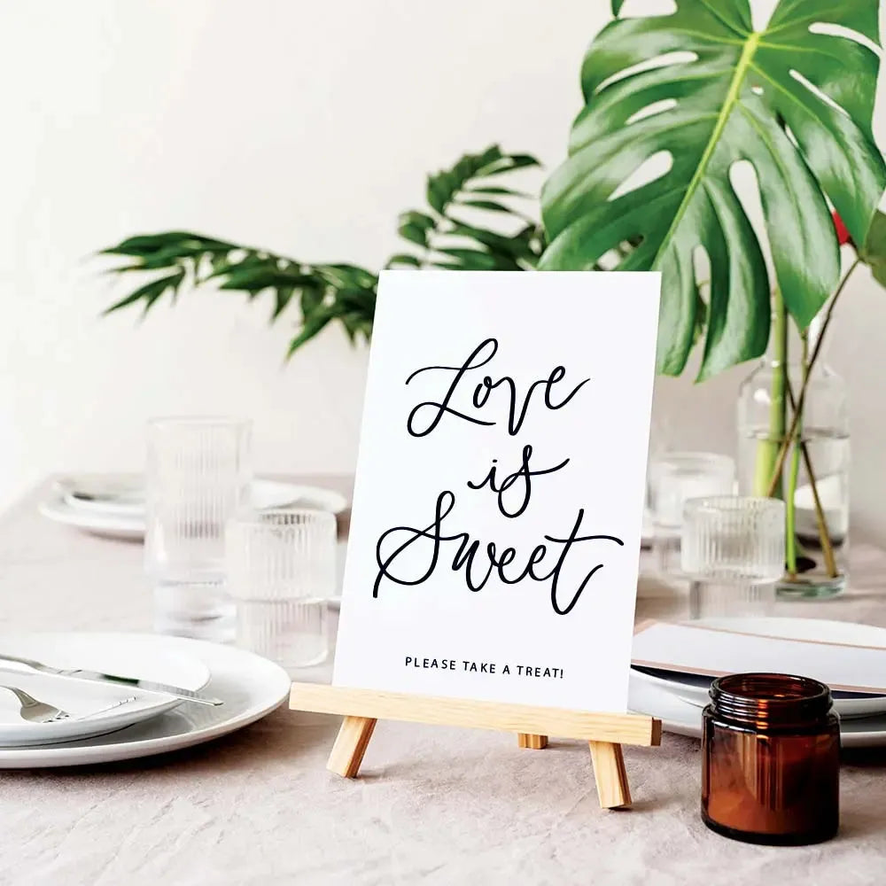 Love Is Sweet Wedding Table Sign - iCustomLabel