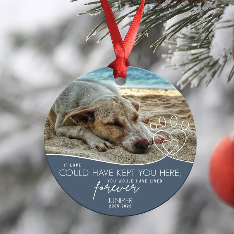 Love Kept You Here Memorial Christmas Ornament - iCustomLabel