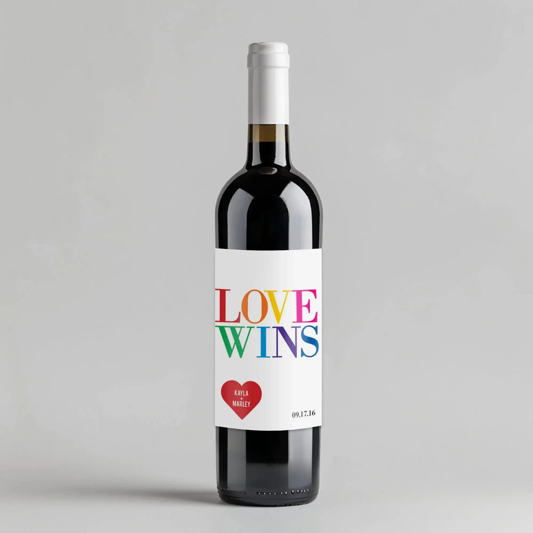 Love Wins Pride Wine Label - iCustomLabel