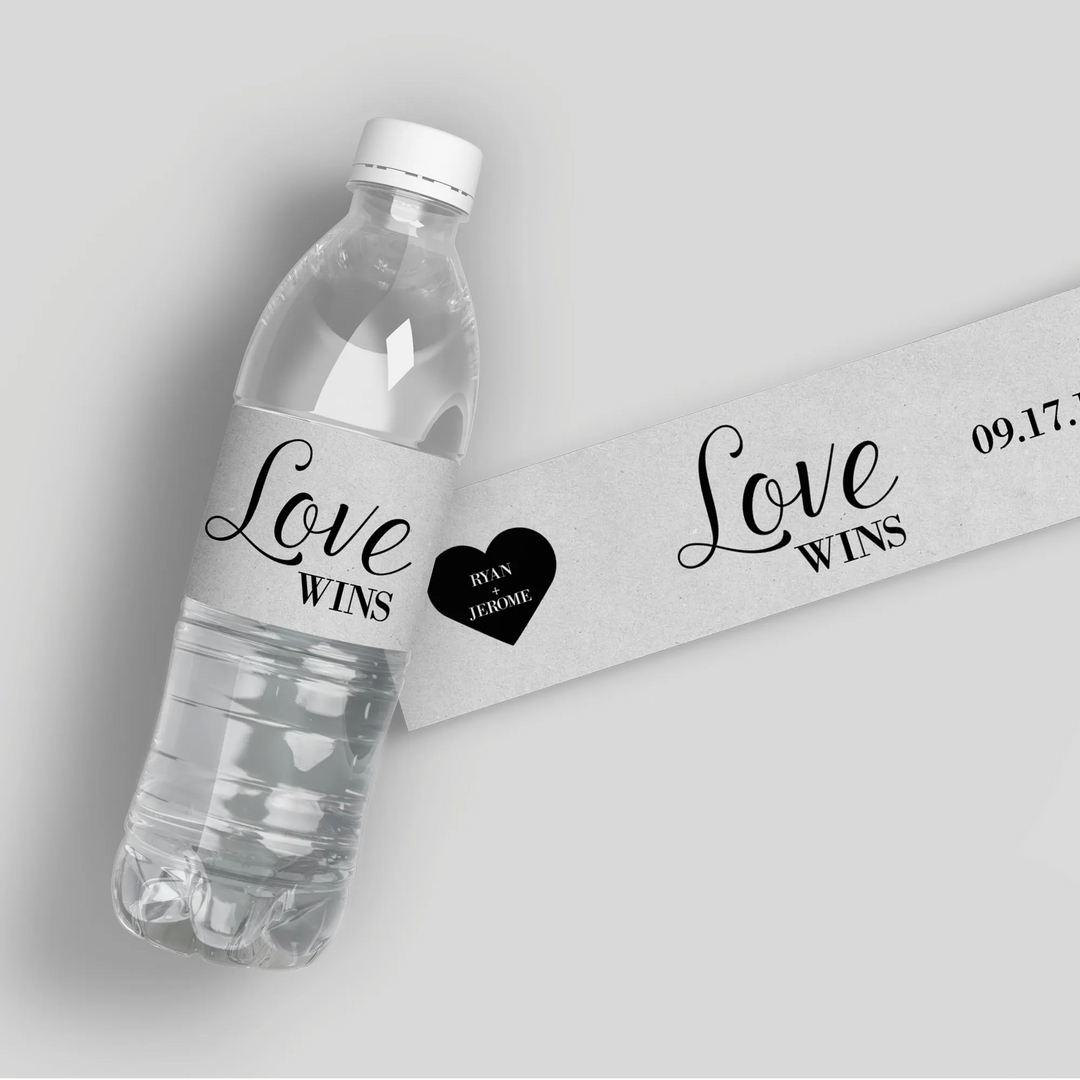Love Wins Water Bottle Labels - iCustomLabel
