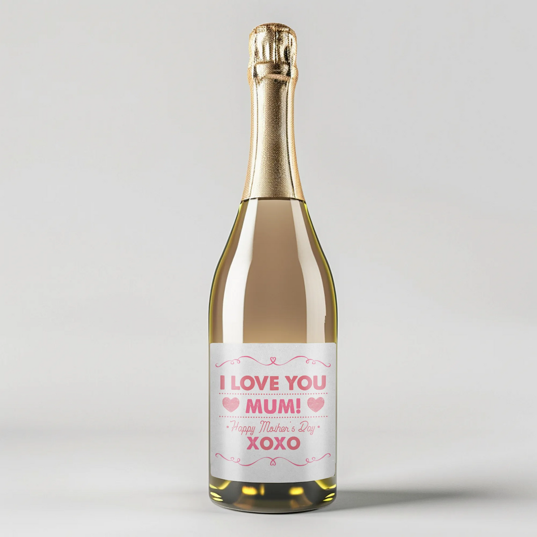 Love You Mum Champagne Label - iCustomLabel