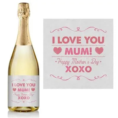 Love You Mum Champagne Label - iCustomLabel