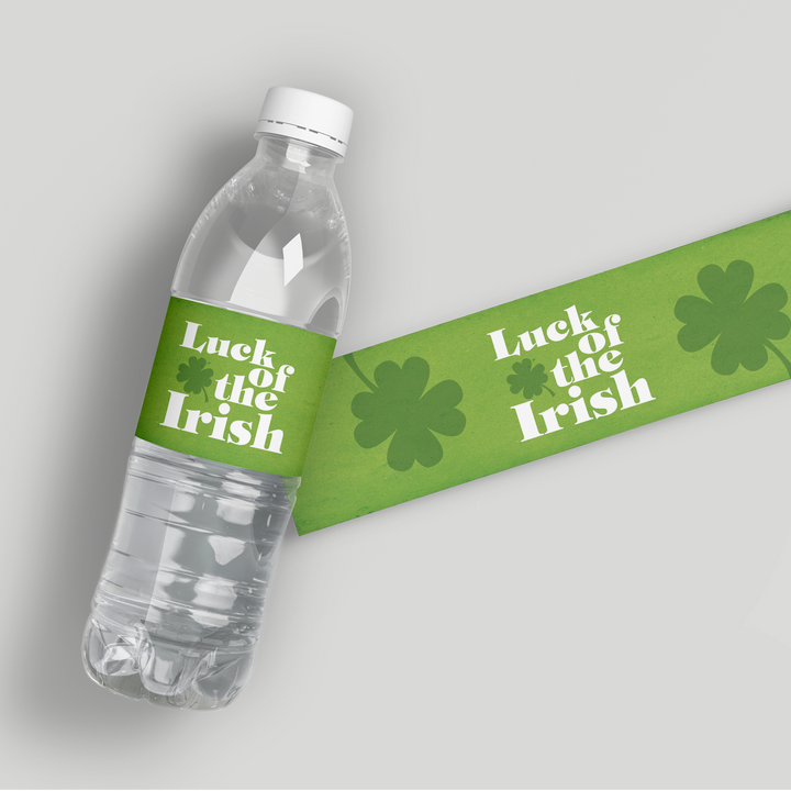 Luck Irish Water Bottle Labels