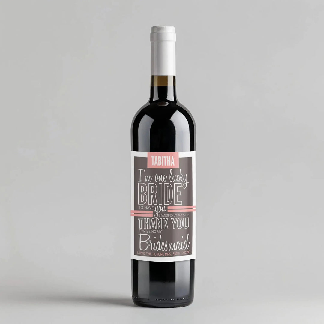 Lucky Bride Wine Label - iCustomLabel