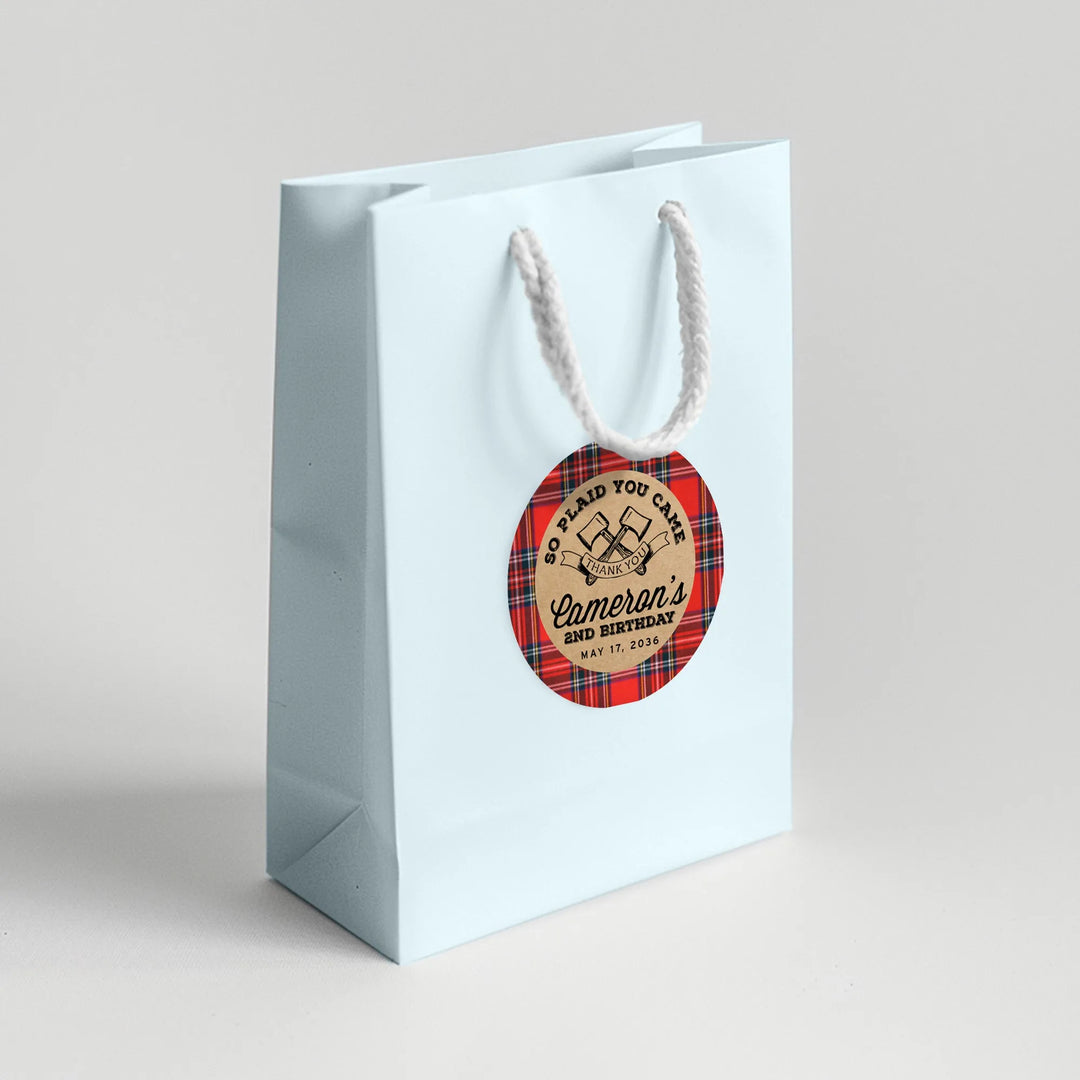Lumberjack Birthday Favor Labels - iCustomLabel