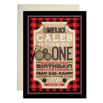 Lumberjack Birthday Invitations - iCustomLabel
