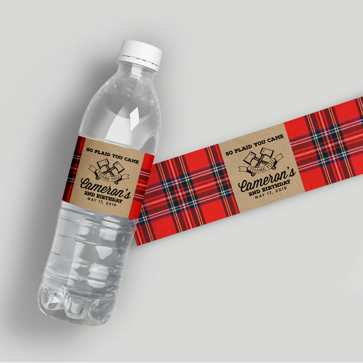Lumberjack Water Bottle Labels