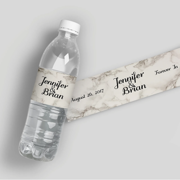 Marble Water Bottle Labels - iCustomLabel