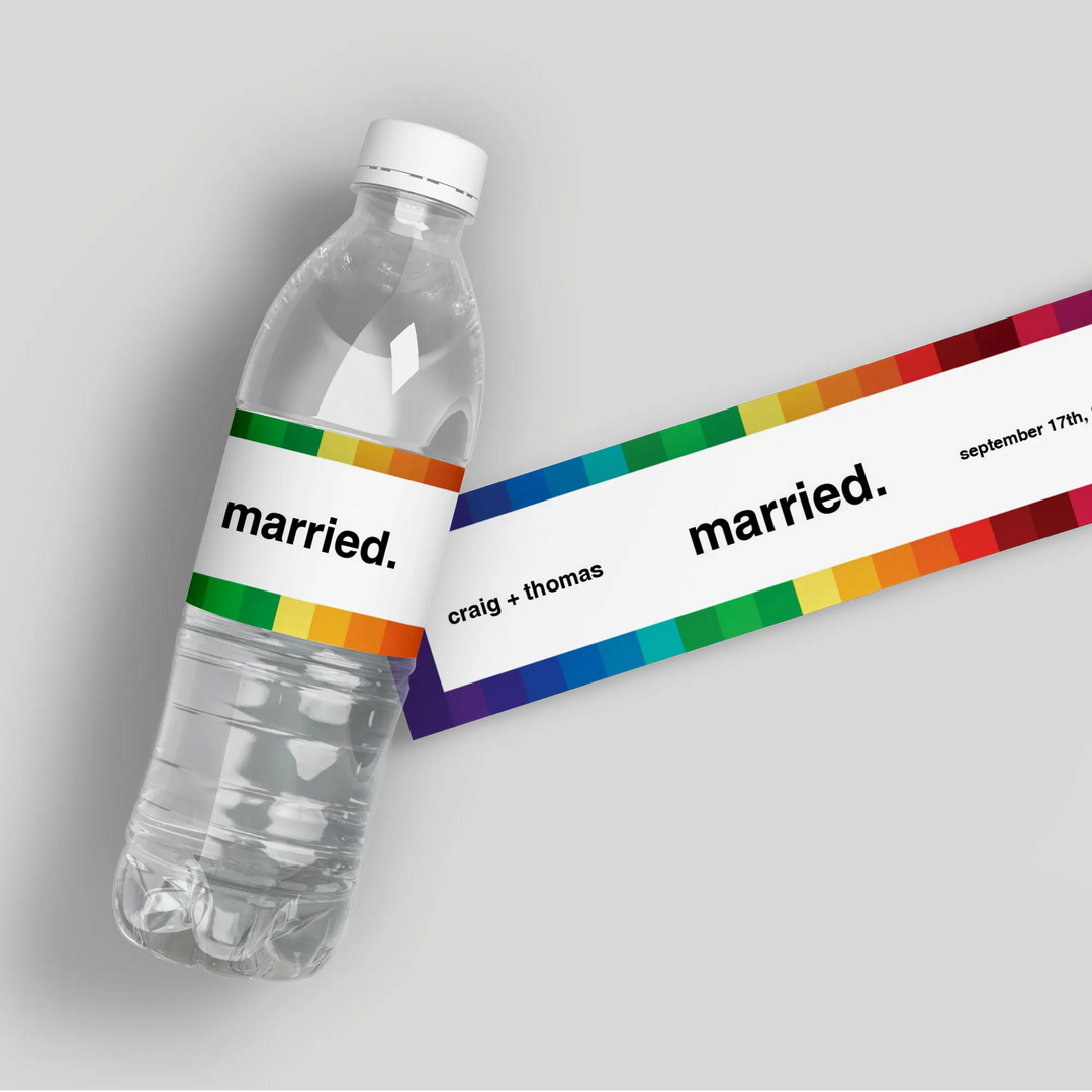 Married Water Bottle Labels - iCustomLabel