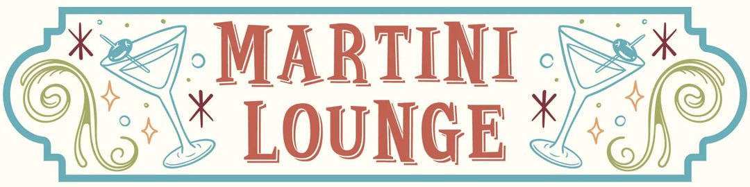 Martini Lounge Metal Sign - iCustomLabel