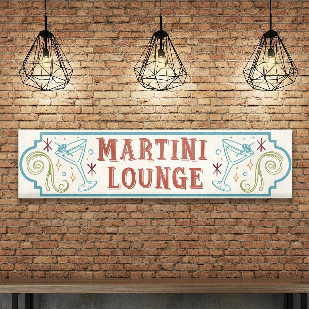 Martini Lounge Metal Sign - iCustomLabel