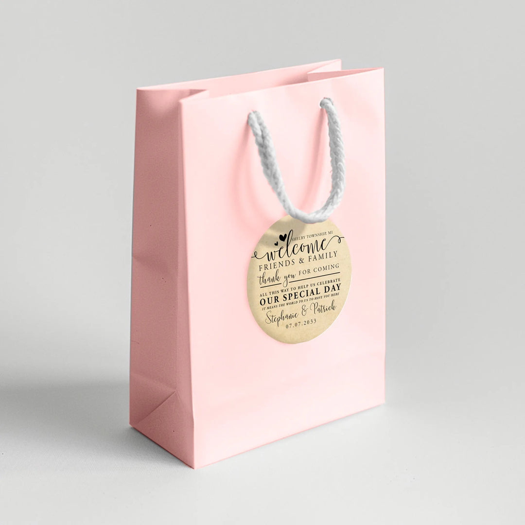 Means the World Welcome Wedding Favor Labels - iCustomLabel