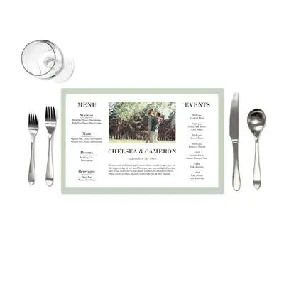 Menu Photo Basic Border Placemats - iCustomLabel