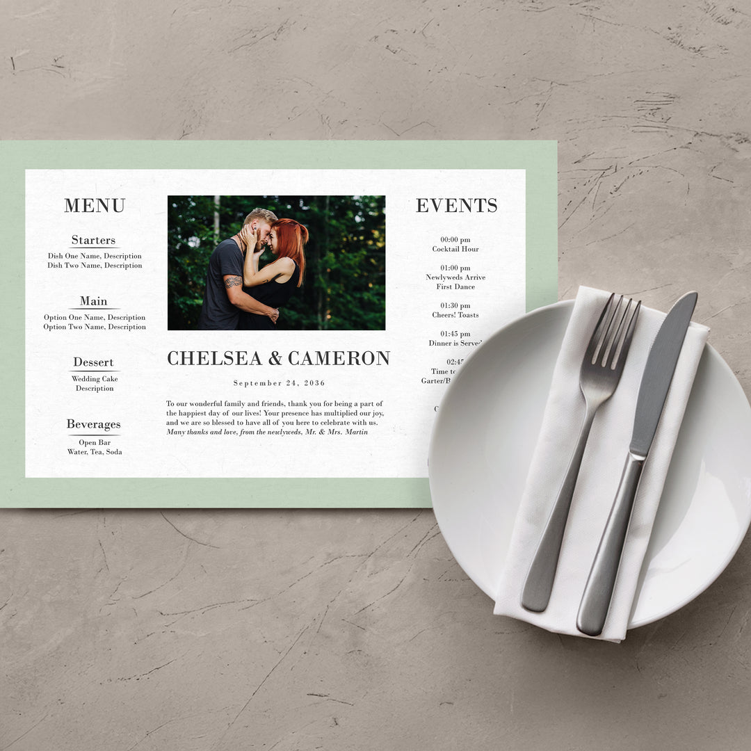 Menu Photo Basic Border Placemats - iCustomLabel